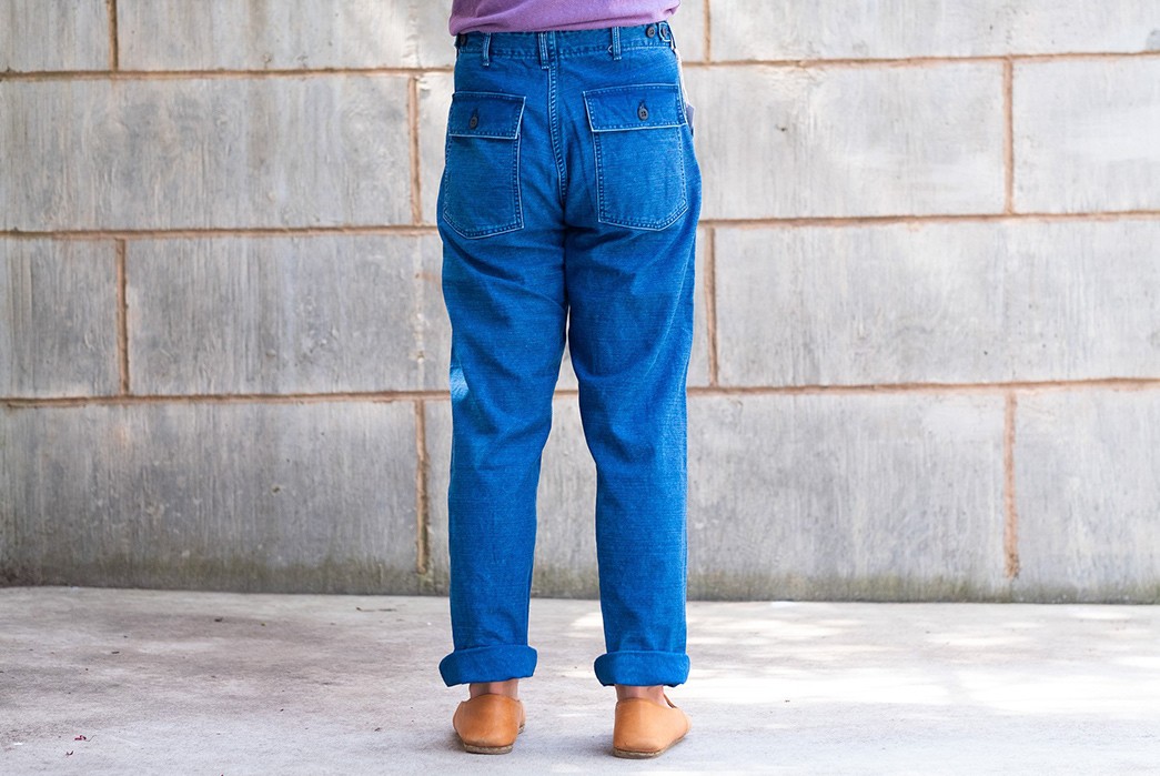 orSlow-Renders-Its-Esteemed-Fatigue-Pant-In-Washed-Indigo-model-back