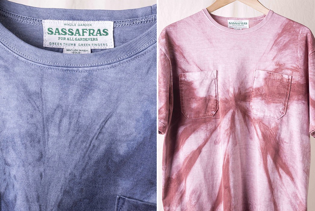 These-Tie-Dye-Chop-Corner-Tees-By-Sassafras-Double-Down-On-Chest-Pockets-fronts-detailed-blue-and-red