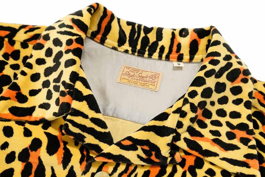 Live-Your-9th-Life-With-Style-Eyes'-Leopard-Velveteen-Sport-Shirt-front-collar