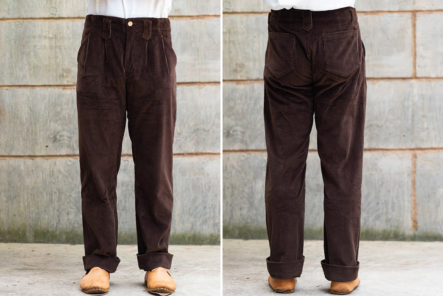 Party-It's-1975-With-Blluemade's-Japanese-Corduroy-Hollywood-Double-Pleat-Pant-model-front-back