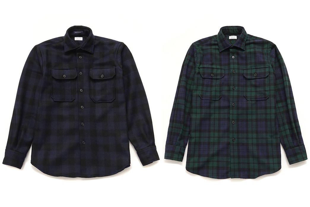 American-Trench-Comes-Through-With-More-Woolrich-Wool-Plaid-Overshirts-blue-and-green