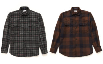 American-Trench-Comes-Through-With-More-Woolrich-Wool-Plaid-Overshirts-grey-and-brown