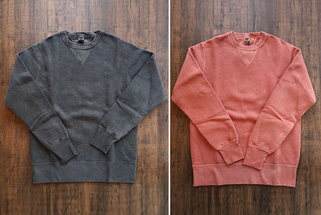 Barns-Outfitters-Issues-A-Duo-Of-Pigment-Dyed-Crew-Necks-fronts-grey-and-rose
