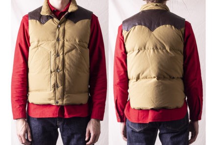 Go-Full-Fargo-With-Sugar-Cane's-Leather-Yoke-Down-Vest-model-front-back