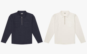 Knickerbocker's-Compact-Quarter-Zip-Is-An-Essential-Fall-Sweatshirt-fronts-blue-and-white