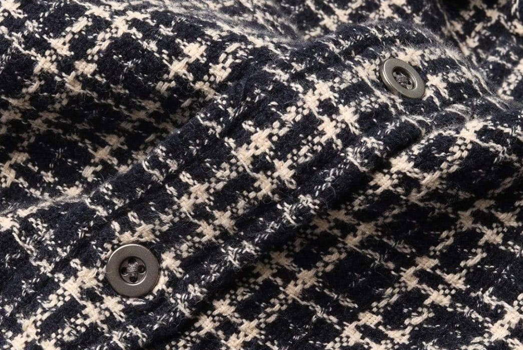 Sprinkle-Your-Wardrobe-With-Corridor's-Reverse-Tweed-Snow-Check-Flannel-front-buttons