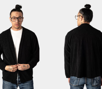 Stay-Suave-In-Calee's-Murdered-Out-Jacquard-Knit-Kimono-model-front-back