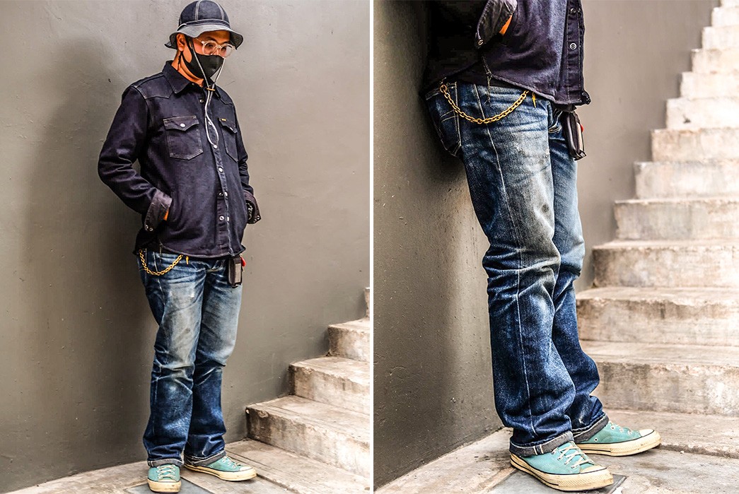 Fade-Friday---Voute-Denim-Company-Tracker-(1-Year,-2-Washes,-1-Soak)-model-front-sides