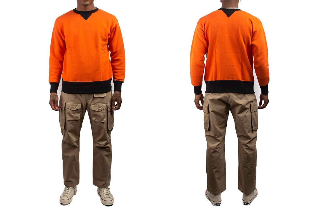 Start-Spooky-Season-Correct-With-This-Real-McCoy's-Two-Tone-Crewneck-model-front-back