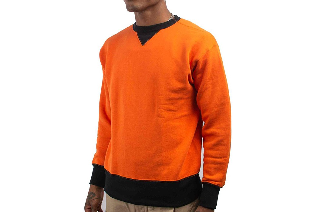 Start-Spooky-Season-Correct-With-This-Real-McCoy's-Two-Tone-Crewneck-model-front-side
