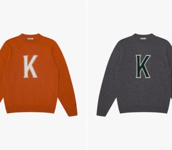 Storm-Your-Dorm-In-Knickerbocker's-'K'-Wool-Sweat-fronts-orange-and-grey
