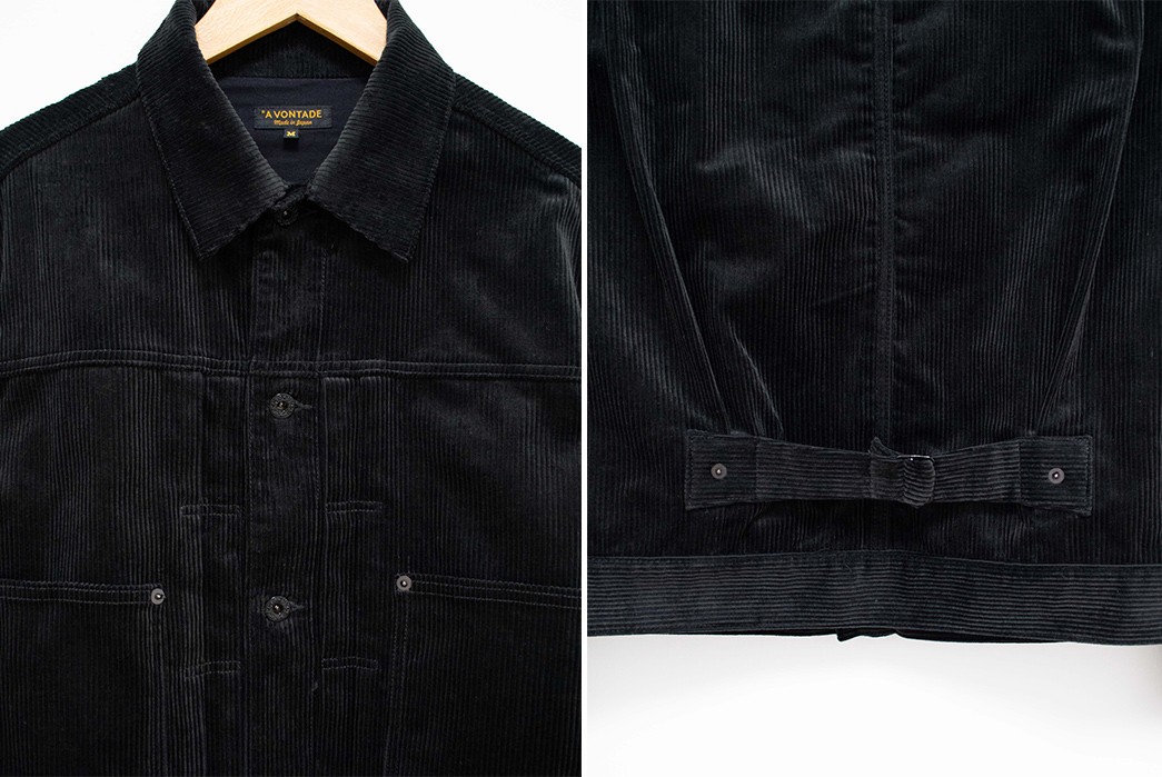 A-Vontade's-WW2-Corduroy-Jacket-Is-A-Charming-Blacked-Out-Blouson-front-back-detailed-2