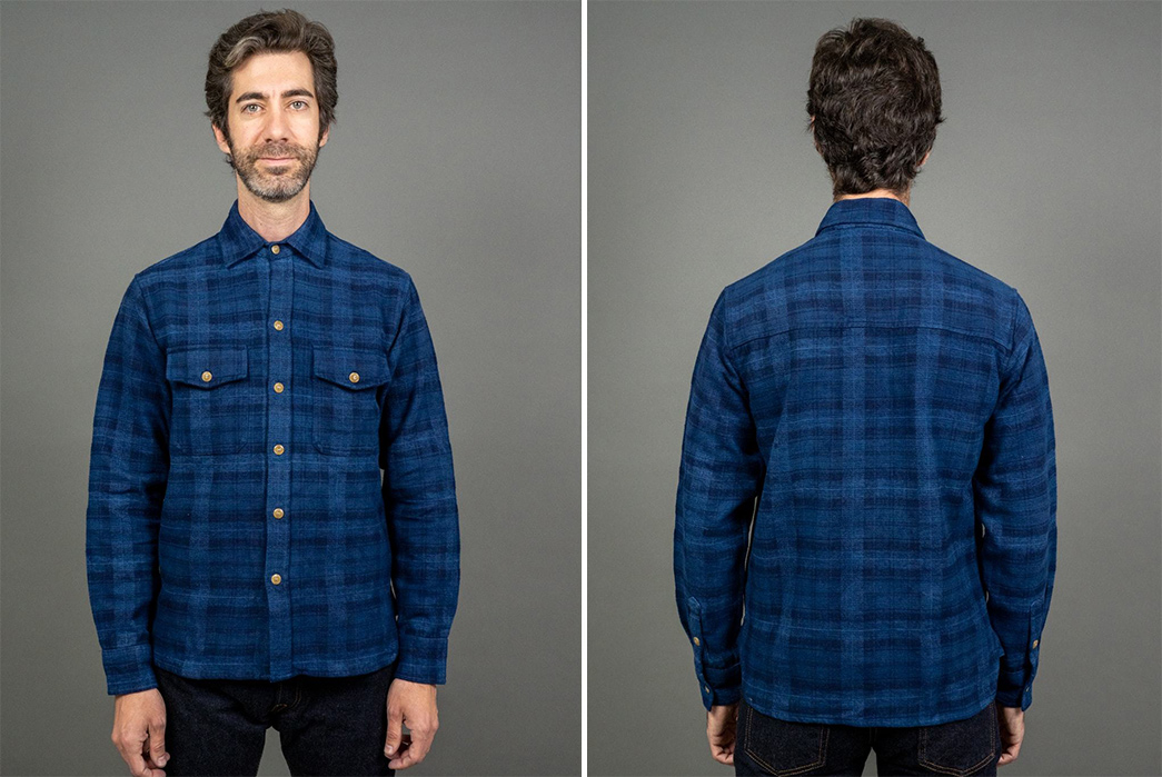 Introduce-Your-Button-Down-Collection-To-Natural-Indigo-With-This-3sixteen-Piece-model-front-back