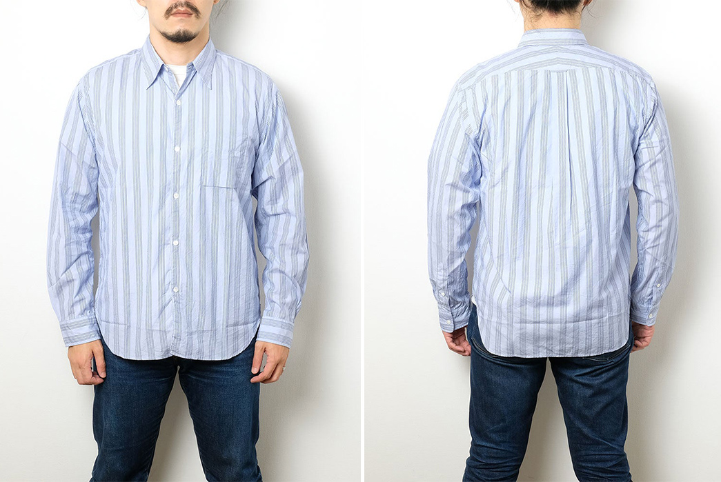 Prepare-For-Spring-Early-With-The-Burgus-Plus-Striped-Poplin-Shirt-front-back-model-blue