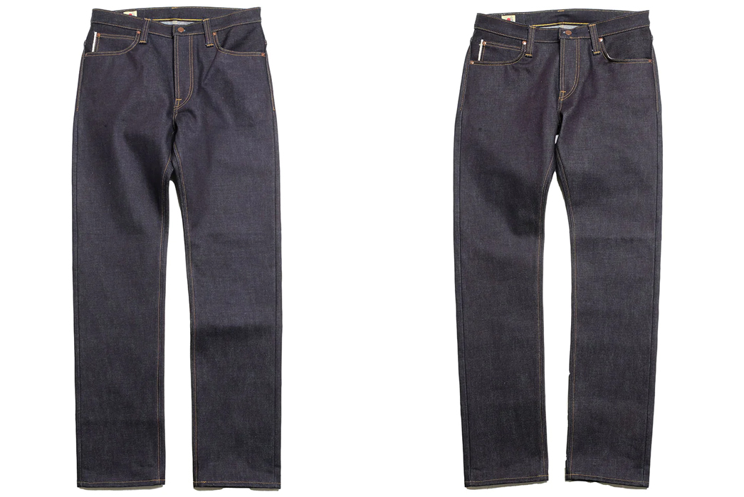 Wear-Big-Jawns-With-Big-John's-'Tough-Collection'-23-oz.-Raw-Selvedge-DenimJeans-regular-straight-(left)-and-slim-tapered-(right)