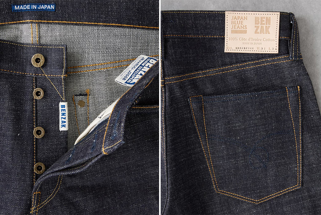 Benzak-Locks-Horns-With-Japan-Blue-For-Collaborative-16.5-oz.-Jean-front-open-and-back-pocket