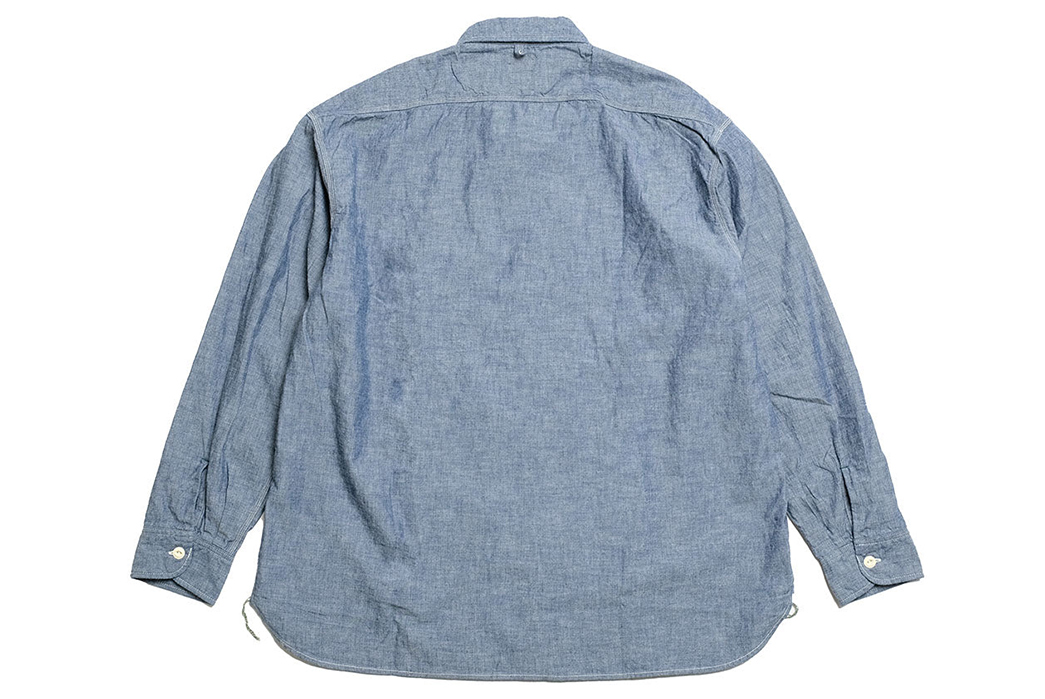 Burgus-Plus-Widens-It's-Chambray-Work-Shirt-For-SS22-back-blue