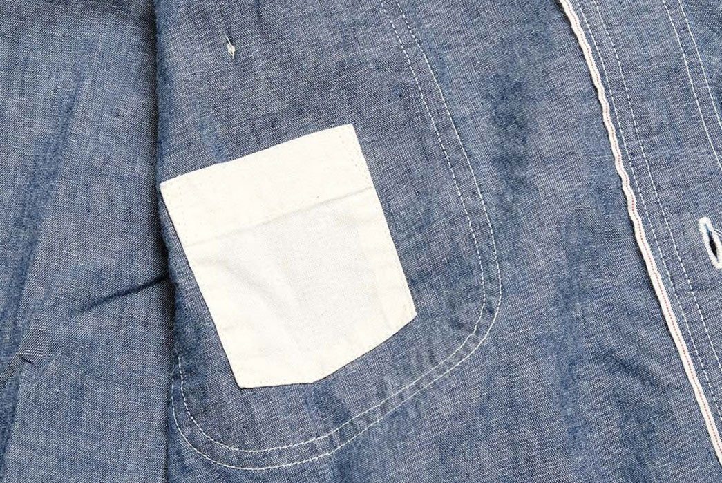 Burgus-Plus-Widens-It's-Chambray-Work-Shirt-For-SS22-inside-pocket-blue