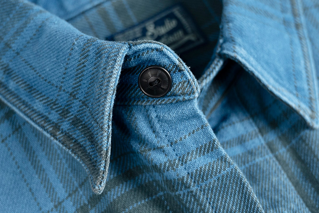 Studio-D-Artisan-Keeps-The-Fire-Flannels-Coming-With-Heavyweight-Indigo-Check-front-collar-button
