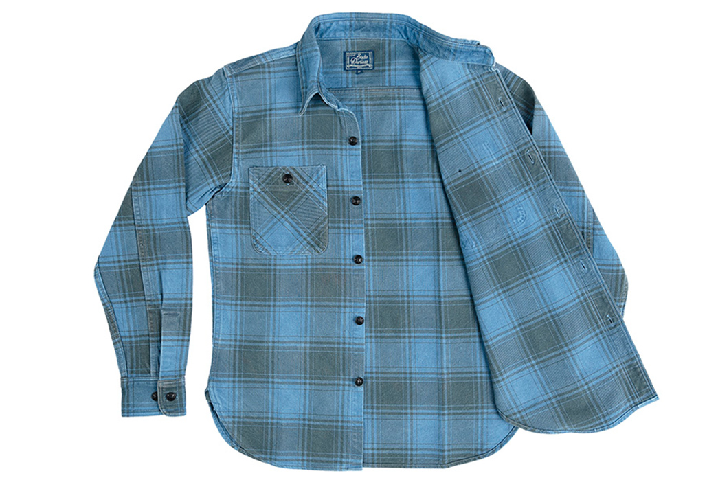Studio-D-Artisan-Keeps-The-Fire-Flannels-Coming-With-Heavyweight-Indigo-Check-front-open
