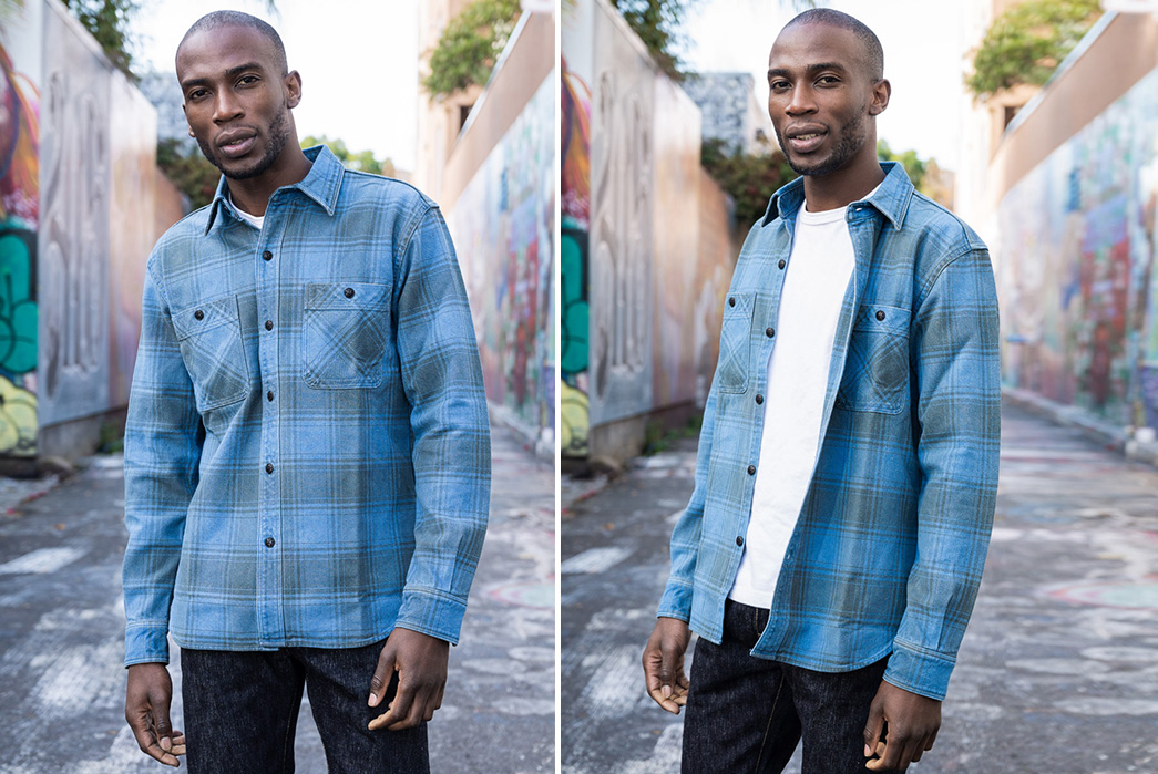Studio-D-Artisan-Keeps-The-Fire-Flannels-Coming-With-Heavyweight-Indigo-Check-model-fronts