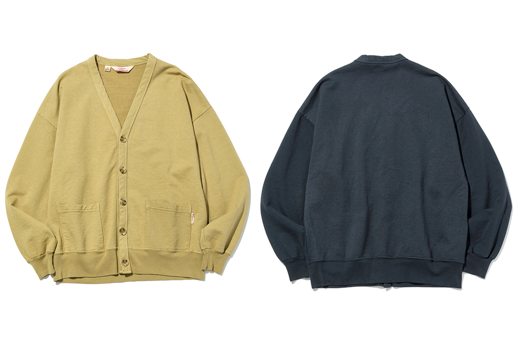 Battenwear's-Neighbour-Cardigan-Is-a-Springtime-Staple-yellow-front-and-grey-back