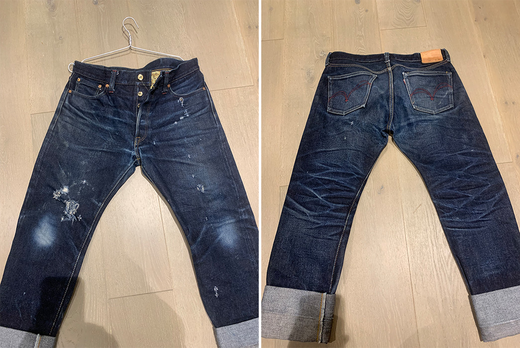 Fade-Friday---Samurai-x-Corlection-S511XX25oz-CM-'Attack-Like-Flames'-(3-Months,-3-Washes)-front-back