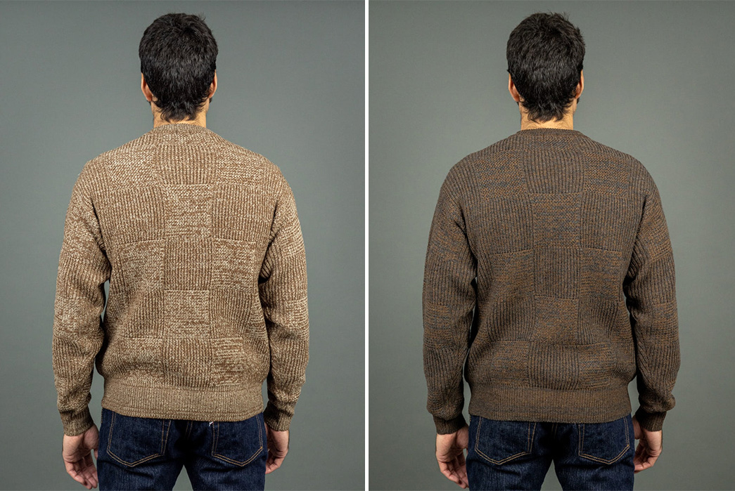 Get-Gaudy-With-Loop-&-Weft's-Merino-Super-Lamb-Switch-Panel-Sweater-model-backs-light-and-dark