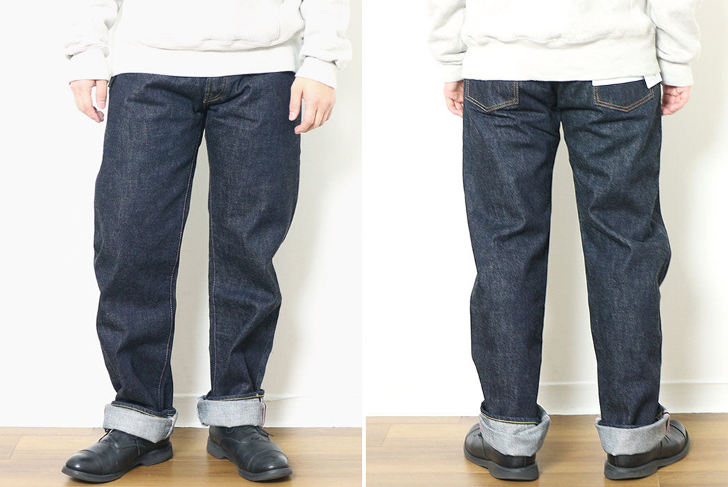 Hinoya-Restocked-Momotaro's-15.7-Oz.-GTB-Label-0905SP-Raw-Denim-Jeans-model-front-back