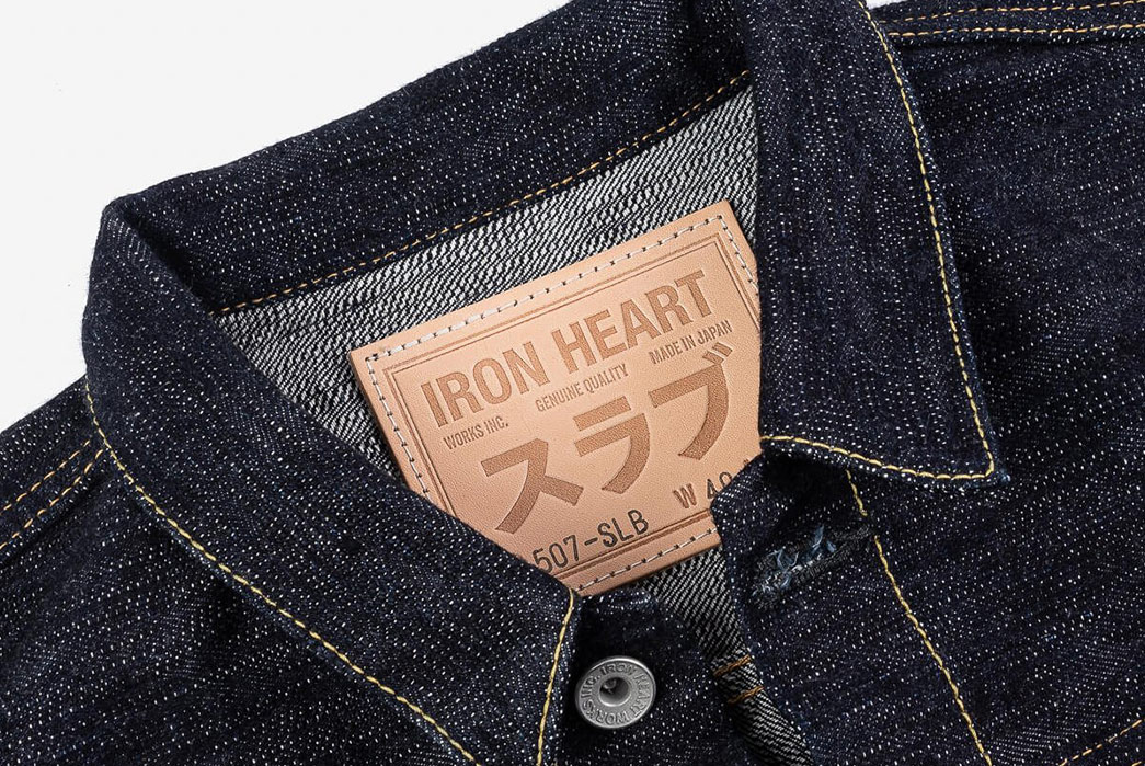 Iron-Heart-Used-Its-New-Slubby-Denim-On-Type-II-Jacket-front-collar-open