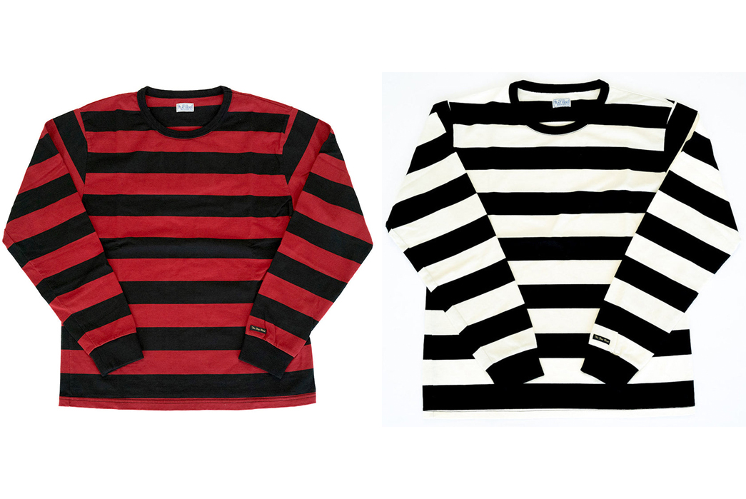 Carve-Up-Elm-Street-In-The-Flat-Head's-7-Oz.-L-S-Border-Tees-fronts-red-black-and-white-black
