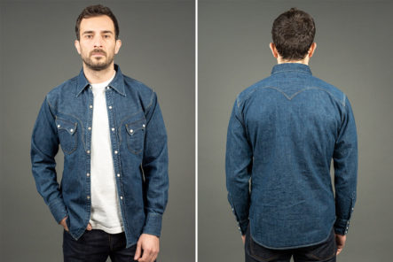 Stevenson-Overall-Co.-Rendered-Its-Cody-Shirt-In-Faded-Indigo-model-front-back
