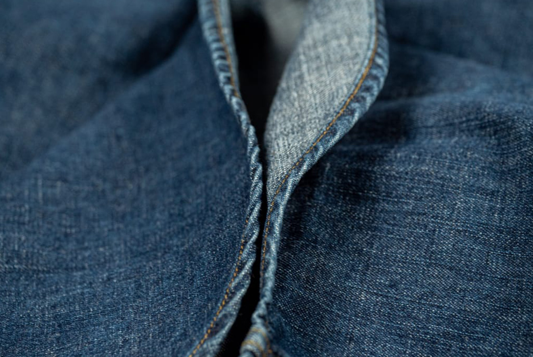 Stevenson-Overall-Co.-Rendered-Its-Cody-Shirt-In-Faded-Indigo-selvedges