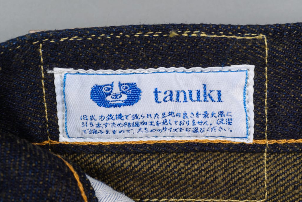 Tanuki's-Heavy-Kusaki-Regular-Jeans-Are-Partially-Dyed-With-Pomegranate-Skin-inside-label