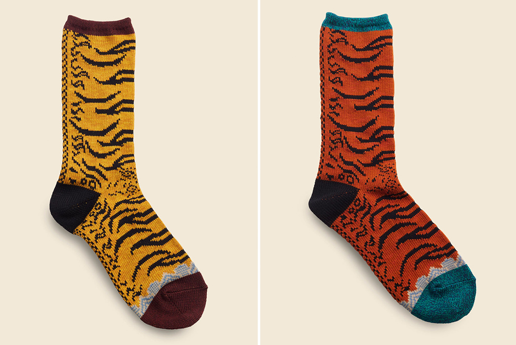 These-Kapital-84-Yarns-Socks-Reference-Nepalese-Tiger-Rugs-yellow-and-red-singles