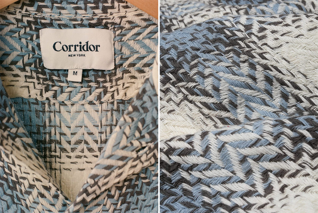 Zoom-Into-Corridor-NYC's-Macro-Plaid-S-S-Shirt-collar-and-detailed