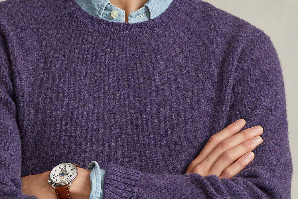 Elbow-Patch-Sweaters---Five-Plus-One-2)-Polo-Ralph-Lauren-Suede-Patch-Wool-Cashmere-Sweater