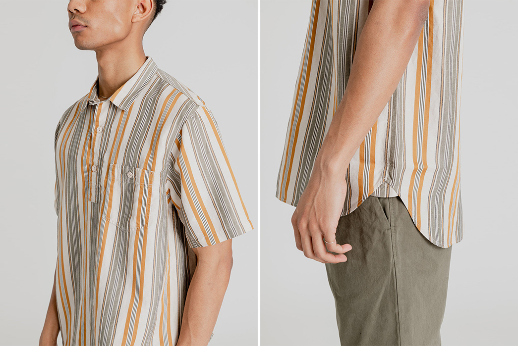 Feel-the-Breeze-In-Kestin's-Short-Sleeve-Granton-Shirt-model-front-sides