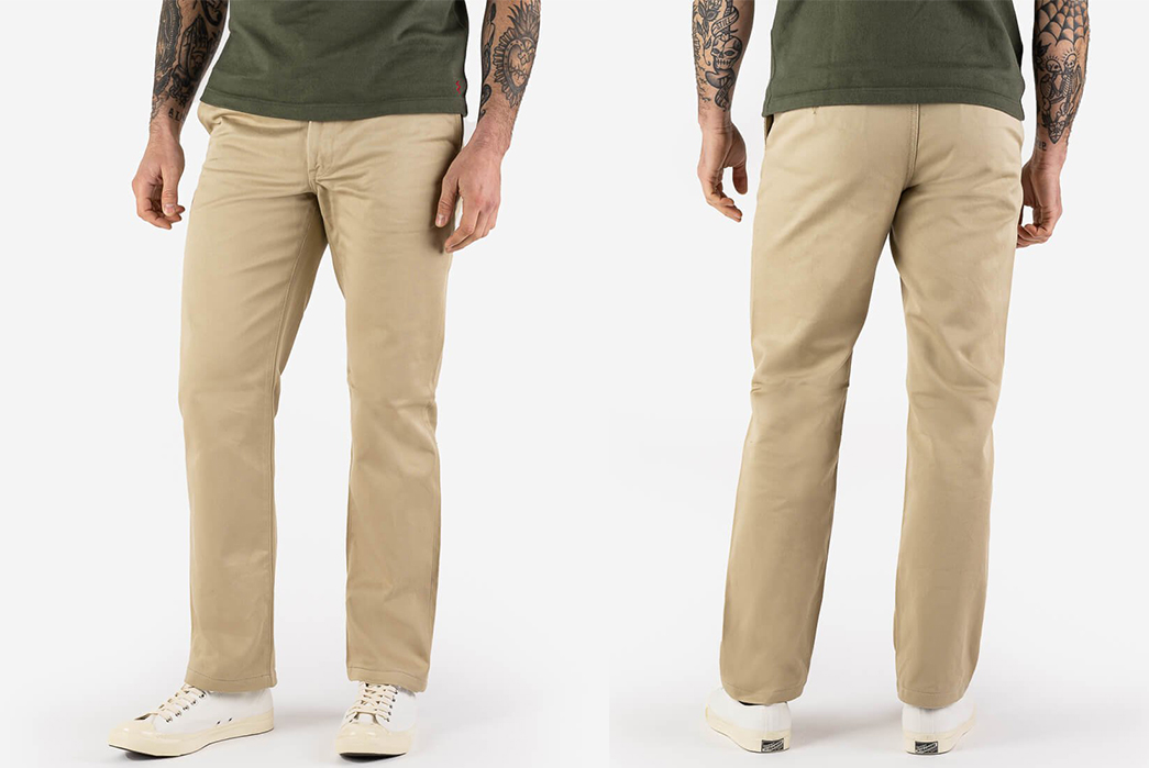 Iron-Heart's-IH-730-KHA-Are-Made-Of-12-oz.-Japanese-Chino-Cloth-model-front-back