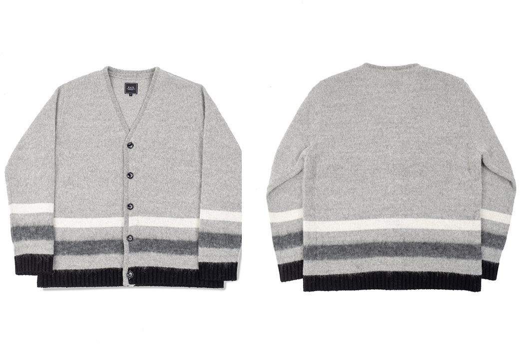 Rats Constructs Handsome Gradient Stripe Cardigan From Kid Mohair 