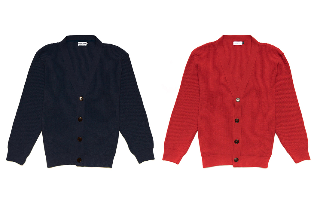 Shake-Up-Your-Sweater-Game-With-The-American-Trench-Shaker-Stitch-Cardigan-blue-and-red-fronts
