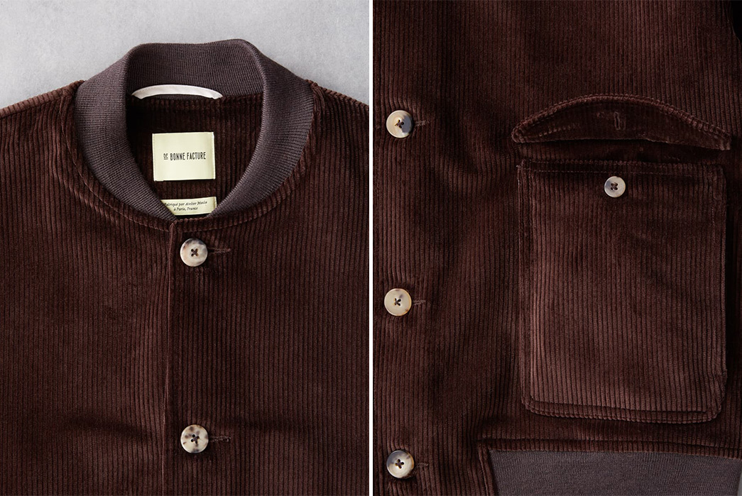 Be-a-corduroy-Scholar-With-De-Bonne-Facture's-University-Jacket-front-collar-and-pocket-with-buttons