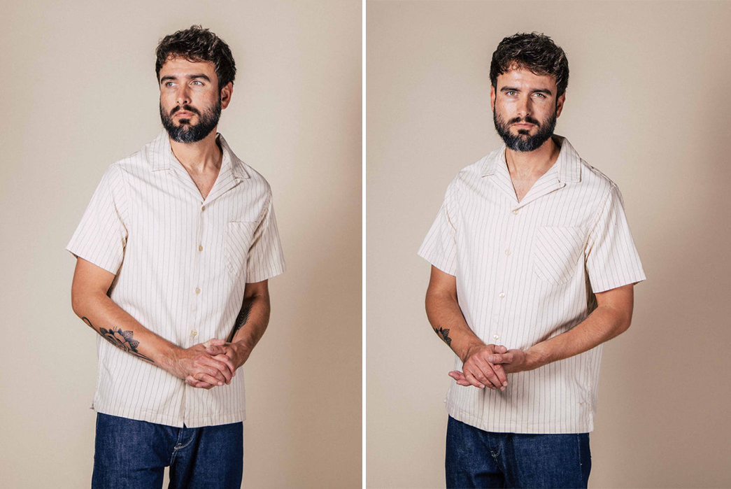 Benzak-Renders-Its-Holiday-Shirt-In-Baseball-Stripe-Japanese-Twill-model-fronts