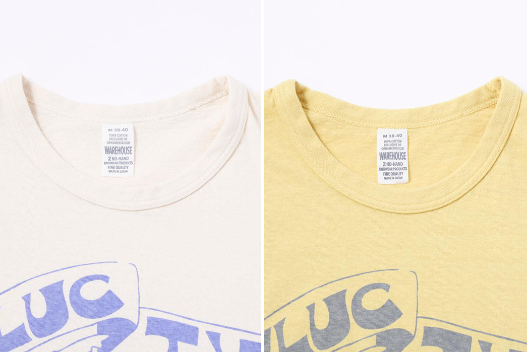 Clutch-Cafe-Stocked-Up-On-Warehouse's-SS22-'2nd-Hand-Series'-Tees-fronts-light-and-yellow-top-collar