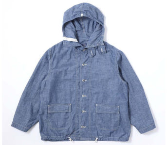 Flex-In-Humid-Downpours-With-Post-Overall's-3-R-Chambray-Parka
