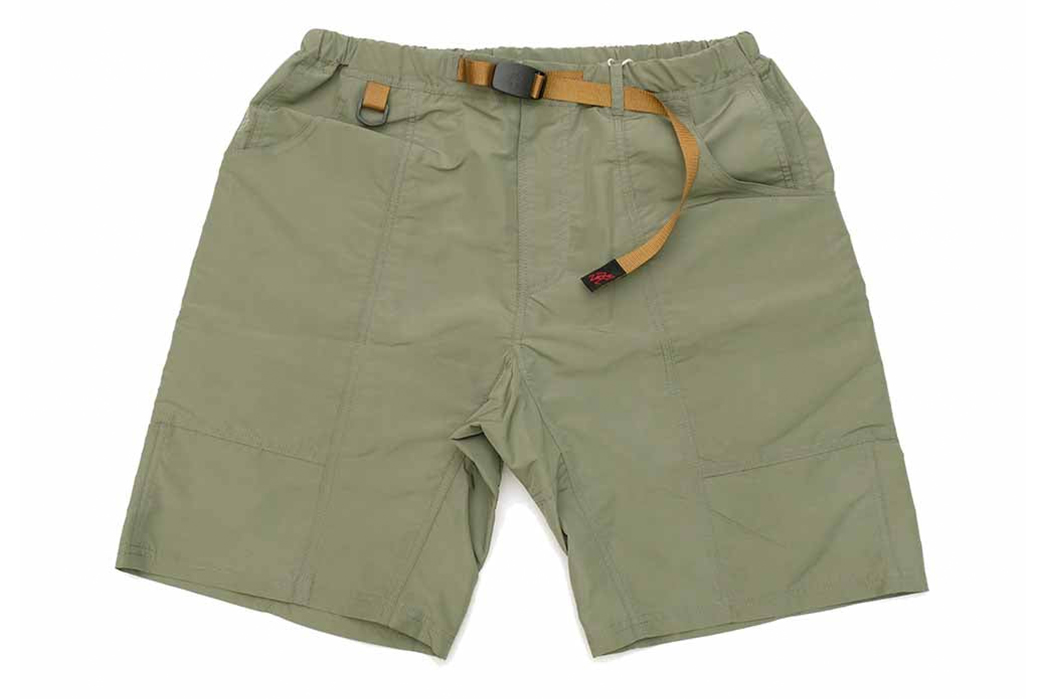 Scale-Your-Apartment-Walls-In-Gramicci's-Shell-Gear-Short-front-olive
