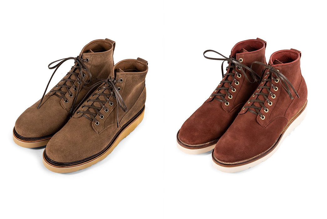 Viberg-Continues-Its-Use-Of-Chrome-Free-Leather-In-Its-SS22-Scout-Boot-Lineup-brown-and-red-pairs