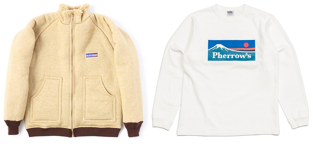 Are-The-70s-and-80s-Slowly-Becoming-The-New-Heritage-Era-Warehouse-&-Co-Lot.-2130-Classic-Pile-Jacket-&-Pherrow's-21W-PLT3-Long-Sleeve-Top-White-via-Clutch-Cafe