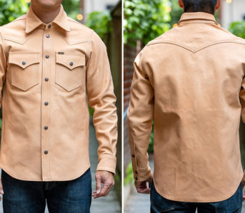 Iron-Heart-Collabs-With-Simmons-Built-For-Veg-Tan-Horsehide-Western-Shirt-model-front-back