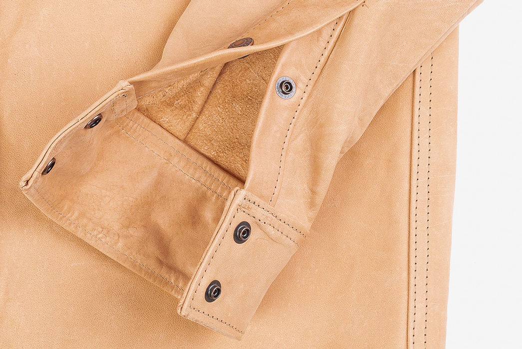 Iron-Heart-Collabs-With-Simmons-Built-For-Veg-Tan-Horsehide-Western-Shirt-sleeve-open